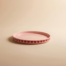 Karaca Sweetheart  Kalp Detaylı Pasta Tabağı  21,5 cm Pembe