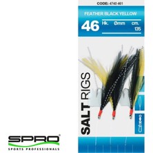Spro 46 Salt Rig Feather Siyah - Sarı #1/0