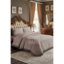 Çt Çeyizci Tekstil Bade Çift Kişilik Yatak Örtüsü, Yatak Takımı - Kapuçino (Bedding Set)