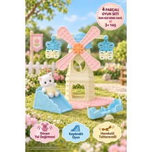 Toyfest Sylvanian Families Bebek Yel Değirmeni Parkı 5526 Iran Kedi Figürlü Oyun Seti 4 cm
