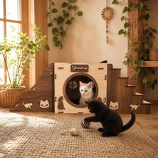 Seventeen Design Açık Kahverengi Kedi Evi, Kedi Yuvası, Kedi Yatağı, Kedi Oyun Alanı
