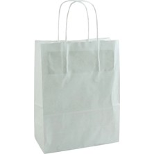 Zero Land Shopgpt 8X18X24 cm Büküm Saplı Kağıt Poşet 1 Adet Gri