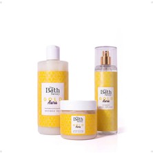 The Bath Factory Gold Aura Duş Jeli + Gold Aura  Saç ve Vücut Spreyi + Gold Aura Vücut Peelingi