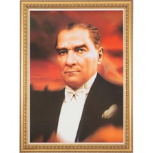İnter Inter INT-031 50X70 cm Varakli Çerçeve Duvara Monte Atatürk Portresi