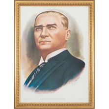 İnter Inter INT-030 50X70 cm Varakli Çerçeve Duvara Monte Atatürk Portresi