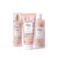 The Bath Factory Vanilyalı Cilt Bakım Seti: Duş Jeli 400 ml, Vücut Losyonu 200 ml, Vücut Spreyi 200 ml