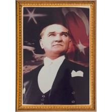İnter Inter INT-025 50X70 cm Varakli Çerçeve Duvara Monte Atatürk Portresi