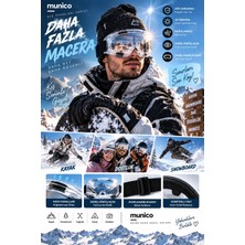 Munico 4 Adet Kayak ve Snowboard Koruyucu Gözlük Şeffaf Geniş Görüş Açılı Ayarlanabilir Bantlı Kış Spor