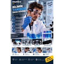 Munico 2 Adet Koruyucu Laboratuvar Gözlüğü Araştırma Ar-Ge Eğitim Deney ve Endüstriyel Çalışmalar