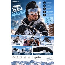 Munico 5 Adet Kayak ve Snowboard Koruyucu Gözlük Şeffaf Geniş Görüş Açılı Ayarlanabilir Bantlı Kış Spor