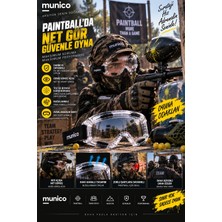 Munico 5 Adet Paintball Koruyucu Gözlük Şeffaf Geniş Görüş Açılı Ayarlanabilir Elastik Bantlı Outdoor