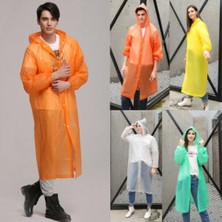 Munico 2 Adet Yetişkin Kapşonlu Yağmurluk Uzun Kollu Düğme Kapatma Su Geçirmez Şeffaf Renkli Unisex
