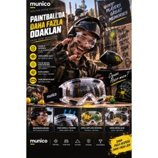 Munico 4 Adet Paintball Gözlüğü Geniş Görüş Açılı Şeffaf Lens Ayarlanabilir Bantlı Outdoor Koruyucu Gözlük