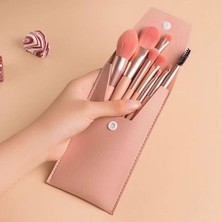 Munico Mini Taşınabilir Makyaj Fırçası Seti ve Saklama Çantası Başlangıç Güzellik Aracı Gelişmiş Ultra