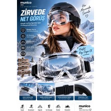 Munico 4 Adet Snowboard Kayak ve Outdoor Koruyucu Gözlük Rüzgar Kar ve Toza Karşı Şeffaf Geniş Lensli