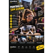 Munico 5 Adet Koruyucu Paintball Gözlüğü Şeffaf Lensli Göz Çevresini Saran Ayarlanabilir Bantlı Spor