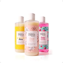 The Bath Factory 3 x 400 Ml Duş Jeli Seti Vanilya, Lychee ve Gold Aura Aromalı Temizleyici