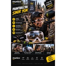 Munico 6 Adet Paintball ve Outdoor Koruyucu Gözlük Geniş Şeffaf Lensli Ayarlanabilir Elastik Bantlı