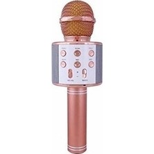 Wster WS-858 Karaoke Mikrofon Rose Gold Renk Bluetooth USB Aux Sd Kart Giriş Özellikli