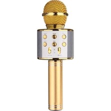 Wster WS-858 Gold Bluetooth Karaoke Mikrofon Yüksek Ses Kalitesi ile Profesyonel Kullanım İçin Tasarlandı