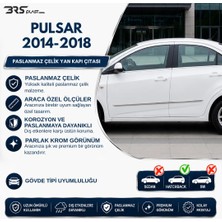 Nissan Pulsar Uyumlu 2016 ve Üzeri Krom Yan Kapı Çıtası 4 Parça Paslanmaz Çelik