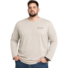 Battal Moda Erkek Büyük Beden Kemik Form Baskılı Uzun Kollu Tişört 3xl-4xl-5xl-6xl
