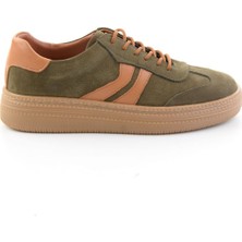 Bambi Yeşil Nubuk Hakiki Deri Kadın Sneaker K01753222201