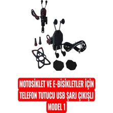 Motosiklet ve E-Bisikletler Için Telefon Tutucu USB Şarj Çıkışlı Model 1 Erpilsan Elektronik