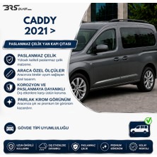 Volkswagen Caddy Uyumlu 2021 ve Üzeri Krom Yan Kapı Çıtası 4 Parça Paslanmaz Çelik
