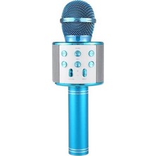 Wster WS-858 Mavi Bluetooth Karaoke Mikrofon Özellikli Kablosuz Bağlantı ile Eğlenceli Performans