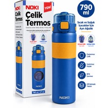 Noki 790 ml Mavi Çift Ağızlıklı Paslanmaz Çelik Termos