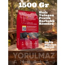 Yorulmaz Ambalaj Tek Kibrit Ecor Mangal Kömürü 1,5 kg – Hızlı Tutuşan, Uzun Süre Yanan Kaliteli Kömür