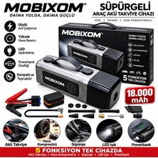 Mobixom 18.000 mAh Akü Takviye Cihazı Hava Kompresörü Powerbank LED Işık 8000 A Güçlü