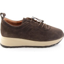 Bambi Kahve Süet Hakiki Deri Kadın Sneaker K01756709302