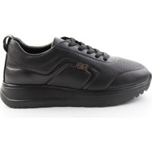 Bambi Siyah Hakiki Deri Kadın Sneaker K01753000403