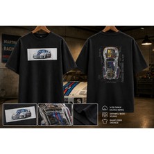 934 Turbo Baskılı Siyah Oversize Tişört
