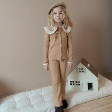 Dereff Kaşkorse Yaka Detaylı Açık Kahve Takım 5-6 Yaş