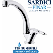 Sardıcı Pınar Krom Lavabo Musluğu Tek Su Girişli Yalnızca Soğuk Su Tam Takım
