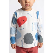 Minipomes Erkek Çocuk Hapy Together Penye Sweatshirt Gri