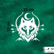 Meristeed Kurt Ay Yıldız Sticker, Araç, Vitrin,cam,kask, Vs Uyumlu Modifiye, Aksesuar, Dekoratif Folyo Etiket-Sticker