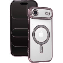 Mey İthalat Mey Ithalat®  iPhone 17 Air Joke Simli Magneticsafe Kılıf - Pembe