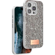Mey İthalat Mey Ithalat®   iPhone 15 Pro Bright Simli Kapak - Gold