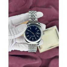 Elora Atelier Lacivert Fluted Bezel Otomatik Erkek Kol Saati