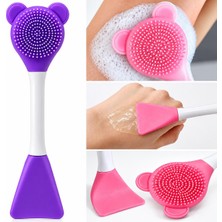 Jetfast Ayıcık Fonksiyonel Cilt Bakım Fırçası Ve Maske Spatulası Yüz Temizleme Masaj Fırçası