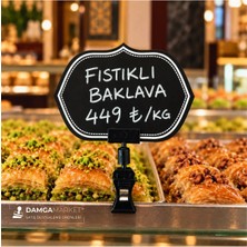 Damga Market Tezgah ve Sunum Tepsisi Için Mandallı Siyah Pvc Etiket 8X12 cm 10'lu Set