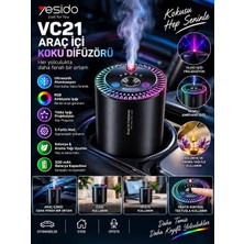 Azurtech Yesido VC21 Araç Içi Koku ve Hava Nemlendirici Aroma Difüzörü Rgb Ambiyans Işıklı Ultrasonik Oto Koku