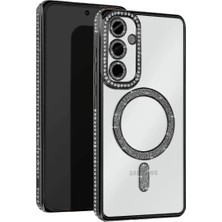 Mey İthalat Mey Ithalat® Samsung Galaxy A35 5g Joke Simli Magneticsafe Kılıf - Siyah