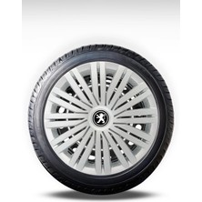 FRWY Peugeot 4 Adet Jant Kapağı 15" Inç Gri ( 206 207 208 301 306 307 308 Partner Bipper ) FW017
