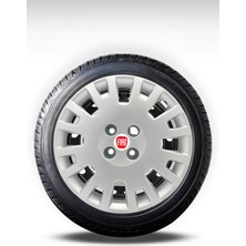 FRWY Fiat 4 Adet Jant Kapağı 15" Inç Gri - Siyah Fiorino Linea Punto Doblo ( Peugeot Bipper ) FW070