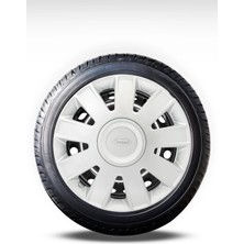 FRWY Ford Connect Uyumlu 4 Adet Jant Kapağı 15" Inç Connect Yazı Soğuk Baskılı Gri FW073